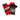 Fingerless Gloves in Red, Grey & Black